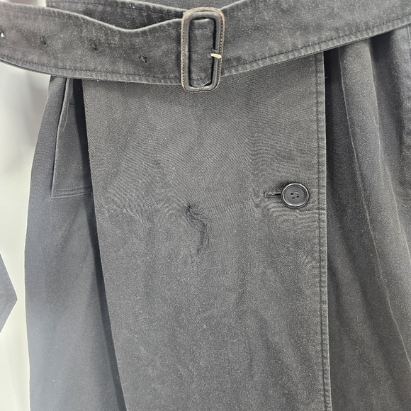 Burberry Vintage Trench Coat Black with Liner Nova Check Size 8 (X-Long Length) - Picture 3 of 14